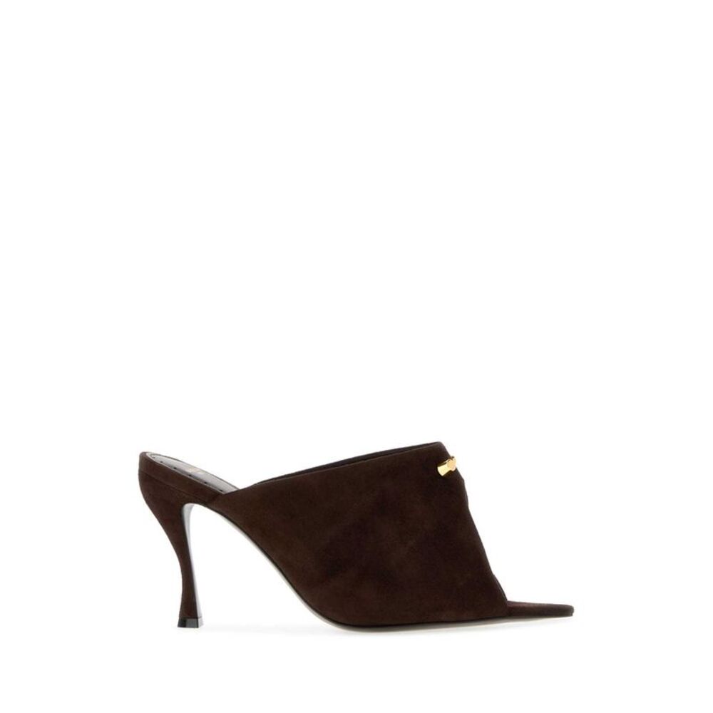 Balenciaga Women Dark Brown Suede Midnight City Mules